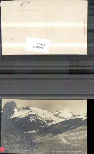 154438,Partie b. Elm m. Hausstock Ansicht m. Blumenwiese Kt Glarus