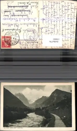 154441,An d. Lith b. Linthal Ansicht Fluss 1923 Kt Glarus