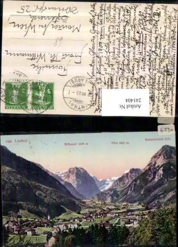 241404,Linthal Totale m. Selbsanft Tödi u. Kammerstock Kt Glarus
