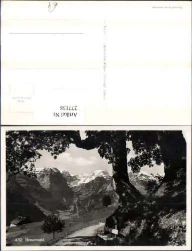 277138,Braunwald Wegpartie Bergkulisse Kt Glarus