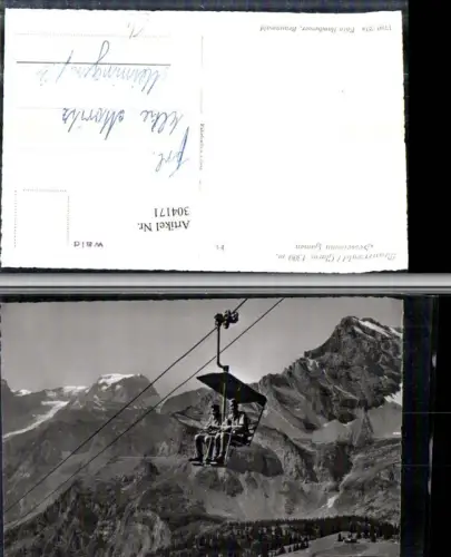304171,Braunwald Sesselbahn Gumen Bergkulisse Kt Glarus