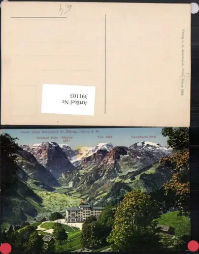 391103,Grand Hotel Braunwald Bergkulisse Kt Glarus