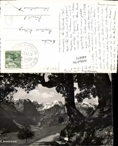 440473,Braunwald Wegpartie Bergkulisse Kt Glarus