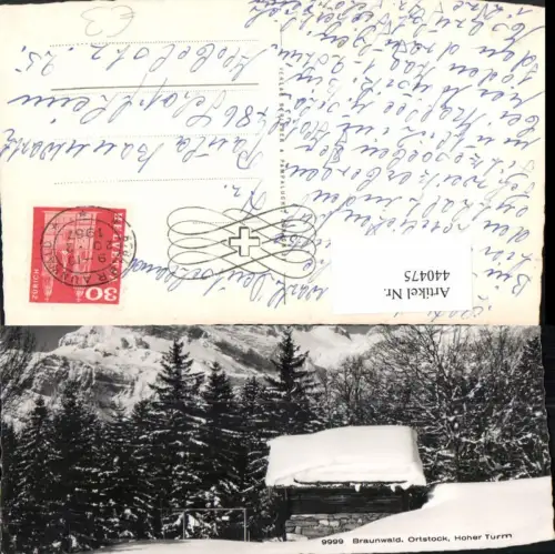 440475,Braunwald Ortstock Hoher Turm Bergkulisse Kt Glarus