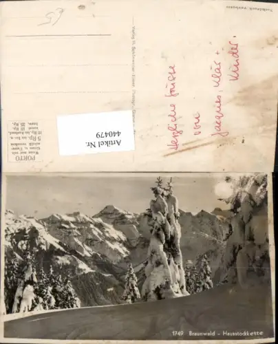 440479,Braunwald Hausstockkette Bergkulisse Winterbild Kt Glarus