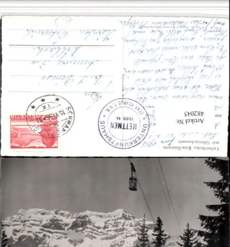 482045,Schwanden Seilbahn Kies-Mettmen Bergkulisse Kt Glarus