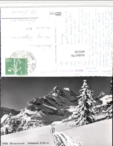 495530,Braunwald Ortsstock Bergkulisse Kt Glarus