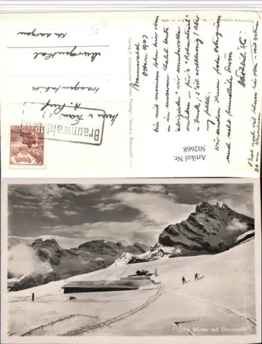 502668,Braunwald Bergkulisse Winterbild Kt Glarus