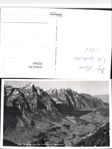 502669,Ausblick von d. Garichte b. Schwanden Bergkulisse Kt Glarus