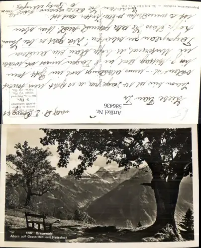 586436,Foto Ak Braunwald Ahorn auf Grossitten m. Hausstock Switzerland