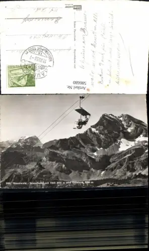 586680,Foto Ak Braunwald Sesselbahn m. Tödi u. Ortstock Switzerland