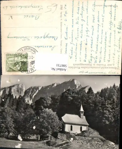 586731,Braunwald m. Kirchlein u. Vorder- u. Hintereggstock Switzerland