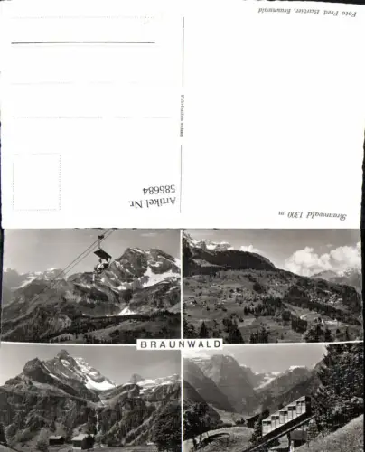 586684,Mehrbild Ak Braunwald Sessellift Bergbahn Switzerland