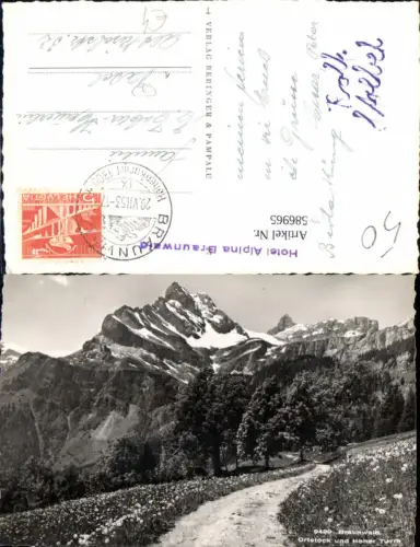 586965,Foto Ak Braunwald Ortstock u. Hoher Turm Switzerland