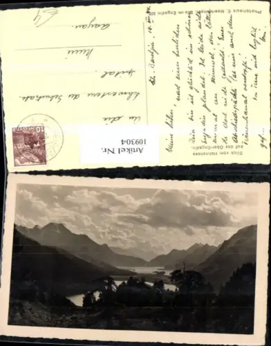 109304,Foto AK Blick v Hahnensee auf das Ober Engadin Kt Graubünden