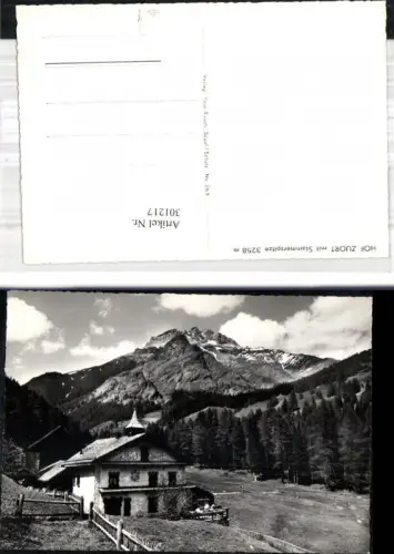 301217,Foto Ak Hof Zuort Ramosch m. Stammerspitze Kt Graubünden