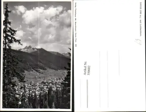 350602,Davos Totale m. Leidbachhorn Bergkulisse Kt Graubünden