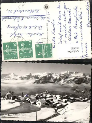 350620,Feldis Totale m. Piz Fess Bergkulisse Winterbild Kt Graubünden