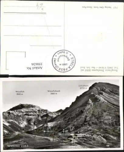 350626,Berghaus Strelapass b. Davos Bergkulisse Kt Graubünden