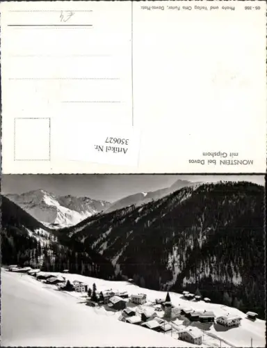 350627,Monstein b. Davos totale m. Gipshorn Bergkulisse Winterbild Kt Graubünden