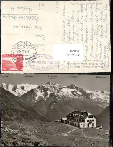 350630,Muottas Muragl Berghütte m. Piz Palü Bellavista Bernina Bergkulisse Kt Graubünden