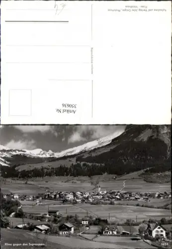 350636,Flims Totale geg. Segnespass Bergkulisse Kt Graubünden