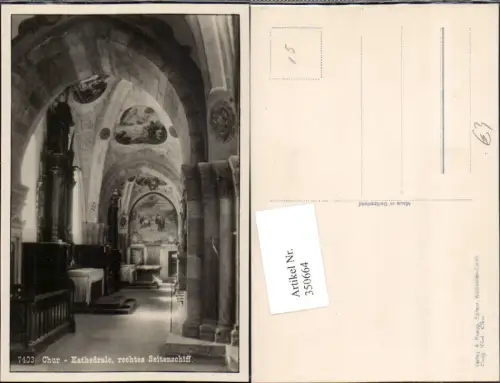350664,Chur Kathedrale Kirche Seitenschiff Kt Graubünden