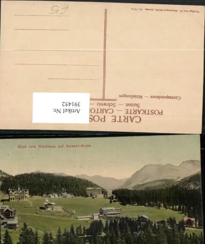 391452,Blick vom Waldhaus auf Ausser-Arosa Bergkulisse Kt Graubünden