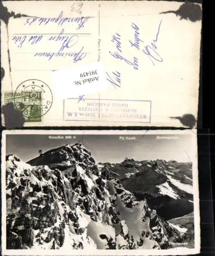 391459,Strelapass Weissfluh Piz Kewsch Bergkulisse Kt Graubünden