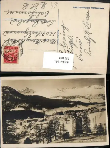 391460,Pontresina Totale Bergkulisse Winterbild Kt Graubünden