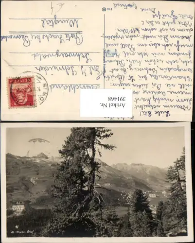 391468,St. Moritz Dorf Totale Bergkulisse Kt Graubünden