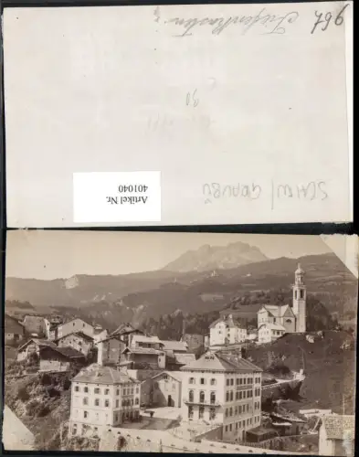 401040,Fotoabzug um 1885 Tiefencastel Totale Bergkulisse