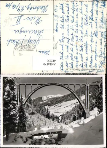 412730,Langwieser-Viadukt Brücke Winterbild Kt Graubünden