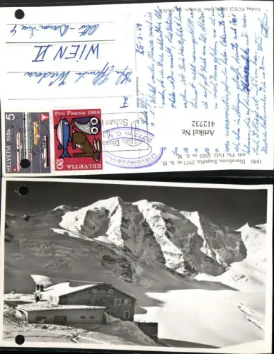 412732,Diavolezza Berghütte m. Piz Palü Bergkulisse Kt Graubünden