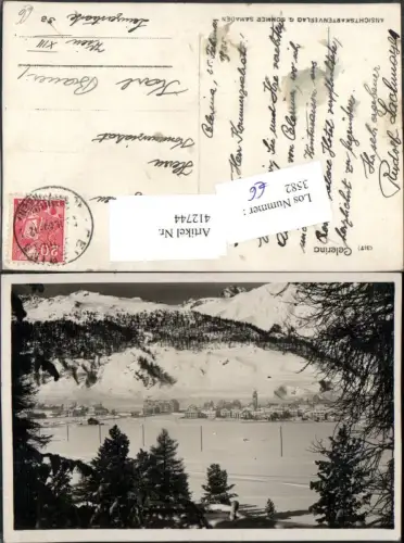 412744,Celerina Totale Bergkulisse Winterbild Kt Graubünden