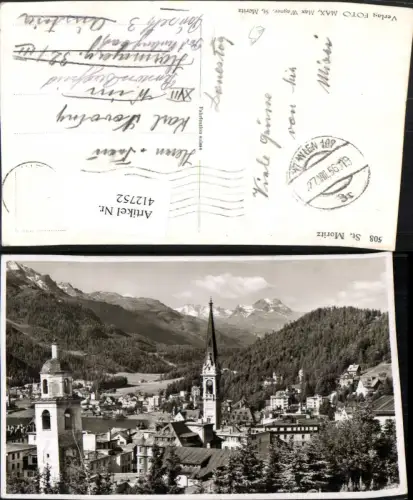 412752,St. Moritz Teilansicht Bergkulisse Kt Graubünden