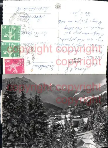 460317,Arosa Totale Bergkulisse Winterbild Kt Graubünden