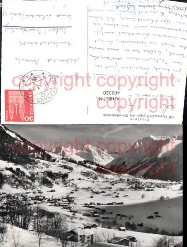 460320,Klosters Totale geg. Silvretta Bergkulisse Winterbild Kt Graubünden