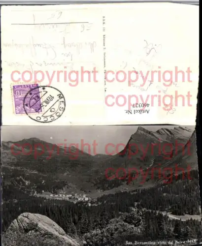 460327,San Bernardino visto Belvedere Totale Bergkulisse Kt Graubünden