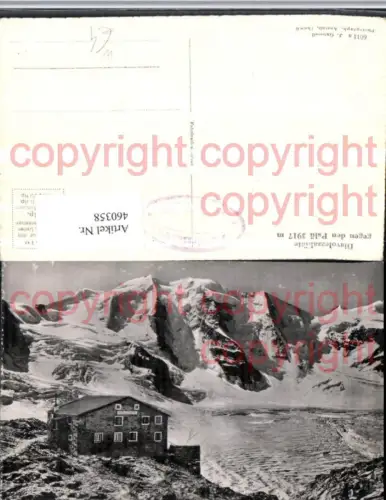 460358,Diavolezzahütte Berghütte geg. Palü Bergkulisse Kt Graubünden