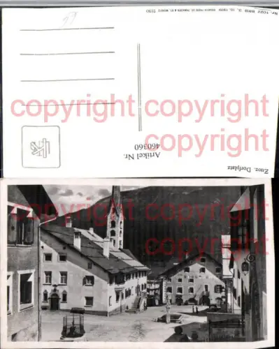 460360,Zuoz Dorfplatz Kirche Kt Graubünden