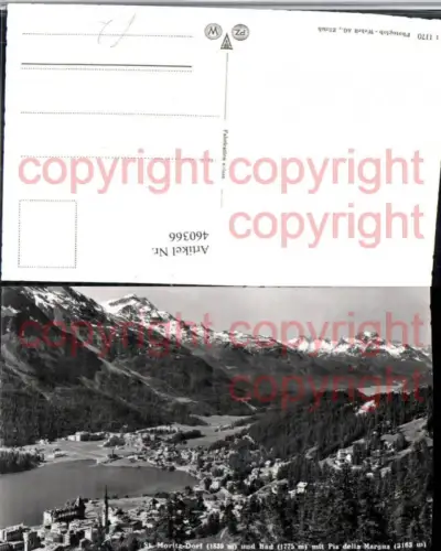 460366,St. Moritz Dorf Totale m. Piz Margna Bergkulisse Kt Graubünden