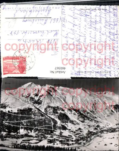 460367,Davos Totale m. Parsenn-Bahn Bergkulisse Kt Graubünden