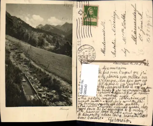 586543,Künstler Ak Heimat Brunnen Schiers Busserein pub D. Mischol Schiers Switzerland