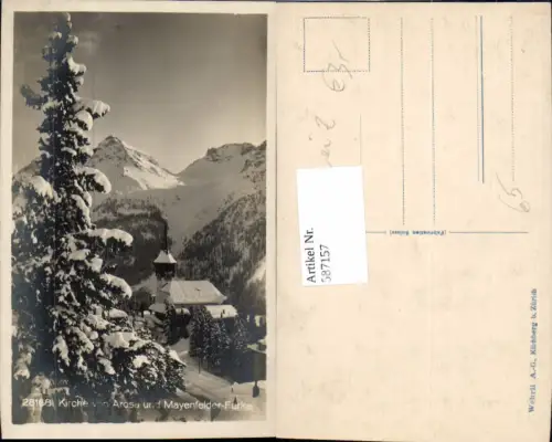 587157,Arosa Kirche u. Mayenfeld-Furka i. Winter Switzerland