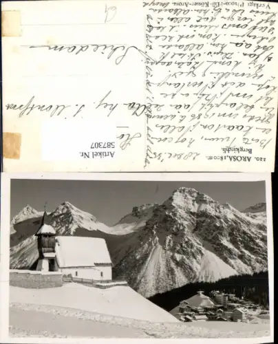 587307,Foto Ak Arosa Bergkirchli i. Winter Switzerland