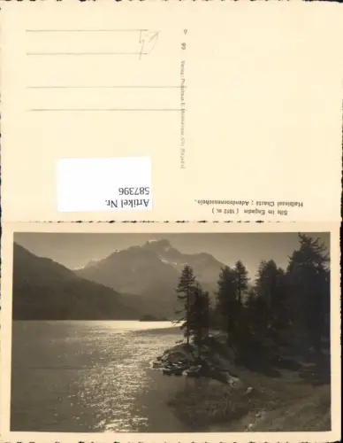 587396,Foto Ak Sils im Engadin/Segl Halbinsel Chaste Abendsonnenschein Switzerland