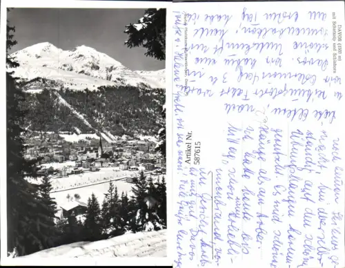 587615,Foto Ak Davos m. Schatzalp u. Schiahorn Winteransicht Switzerland