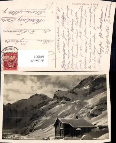 618951,Pontresina Bovalhütte m. Piz Bernina u. Morteratsch Winteransicht