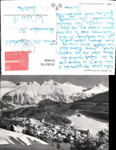 619408,Foto Ak St Moritz m. Piz Languard Winteransicht